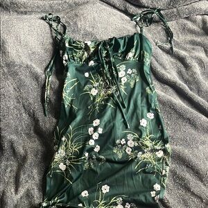 Fashion Nova Green Floral Maxi Dress